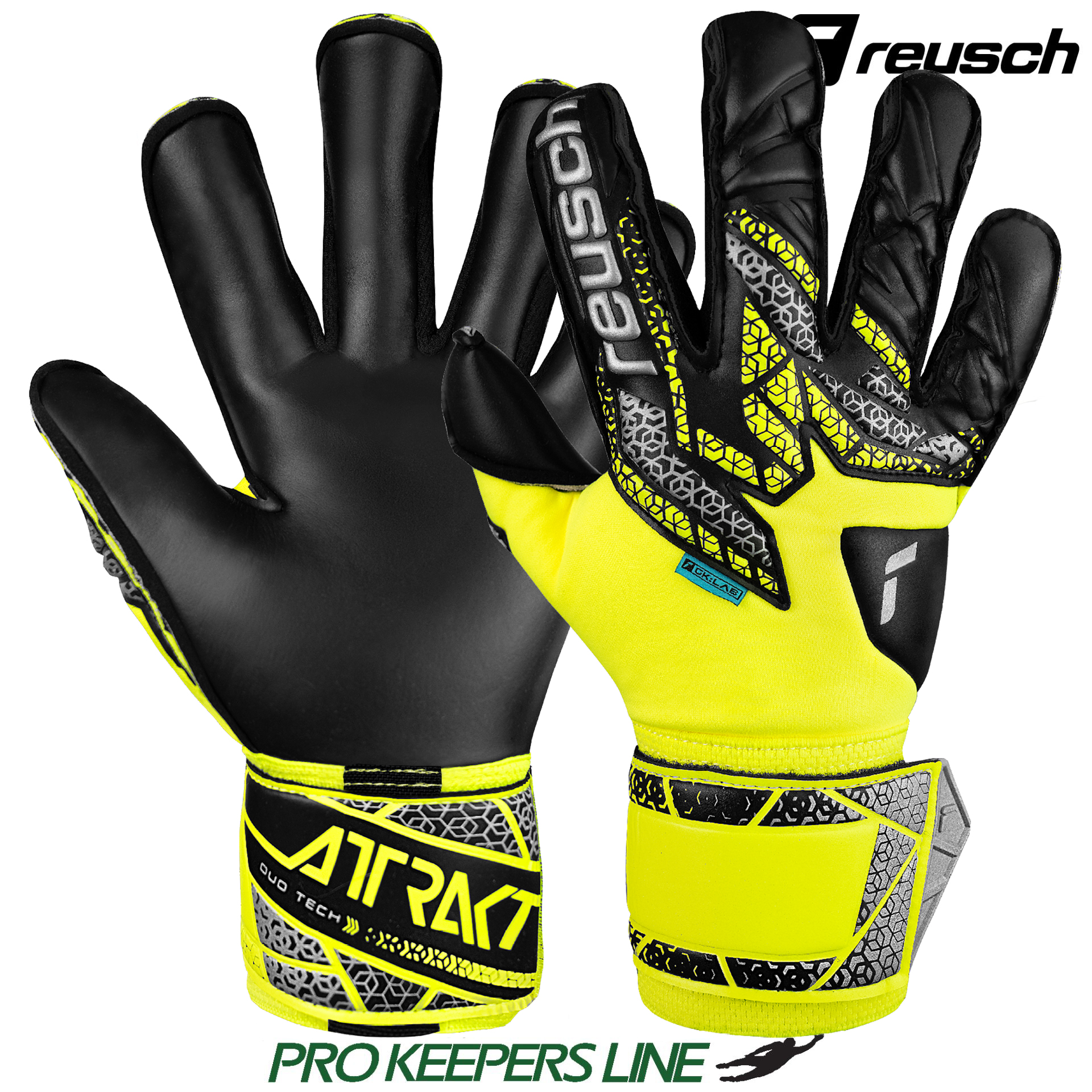 REUSCH ATTRAKT DUO EVOLUTION SAFE YELLOW/SILVER/BLACK